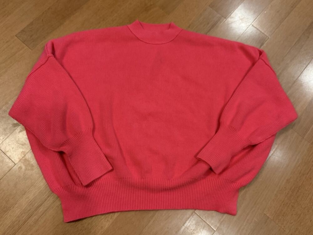 Free People Sweater Womens Medium Pink Oversized Dolman Sleeve Knit Pullover
